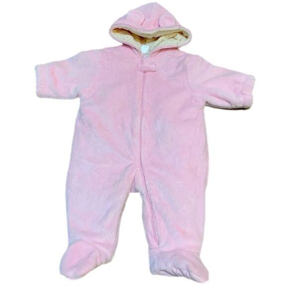 The Children's Place Pink Baby Fuzzy Full Zip Onesie 3-6M. - Picture 1 of 15
